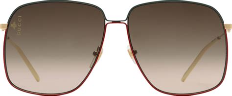 gucci sunglasses white green red frame|Gucci 56mm exaggerated aviator sunglasses.